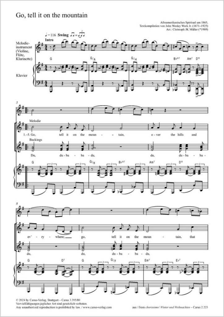 Go, tell it on the mountain : G major