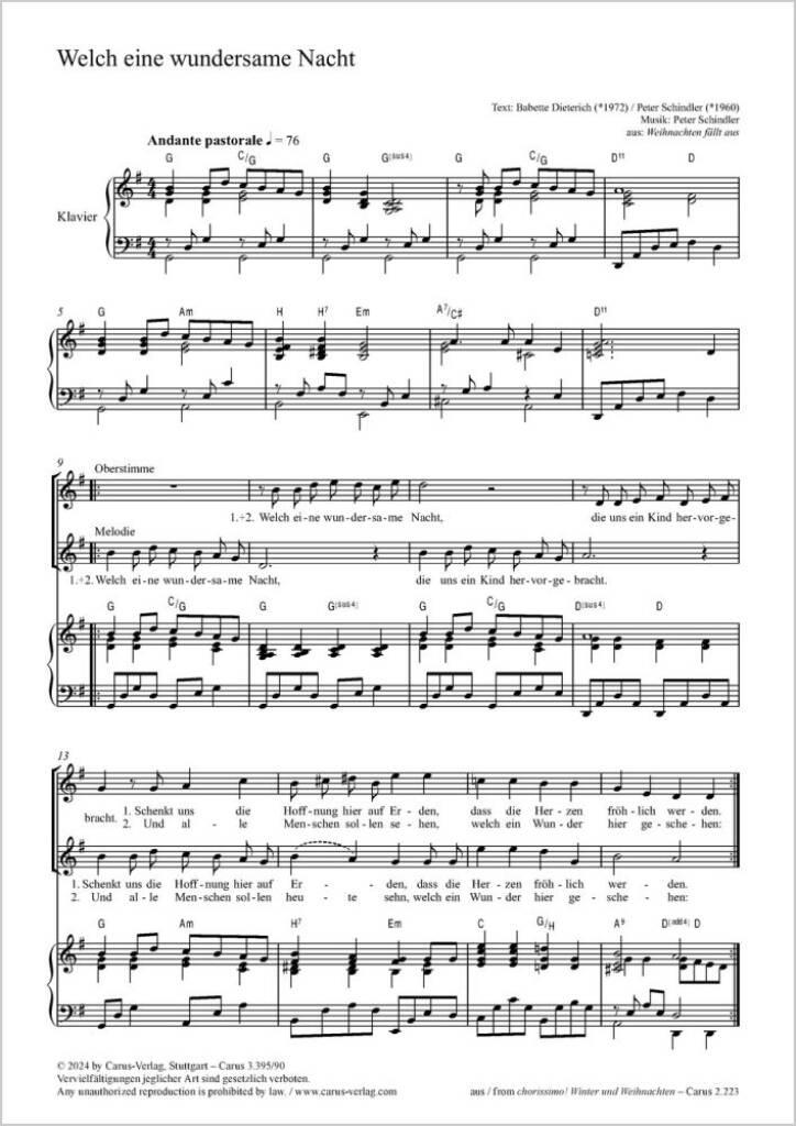 Welch eine wundersame Nacht - G major : aus: Weihnachten fällt aus