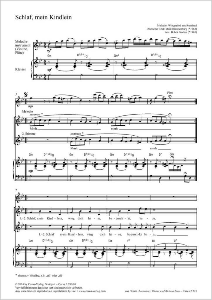 Schlaf, mein Kindlein : G minor