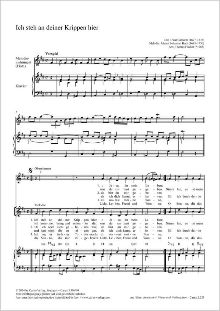 Ich steh an deiner Krippen hier : B minor