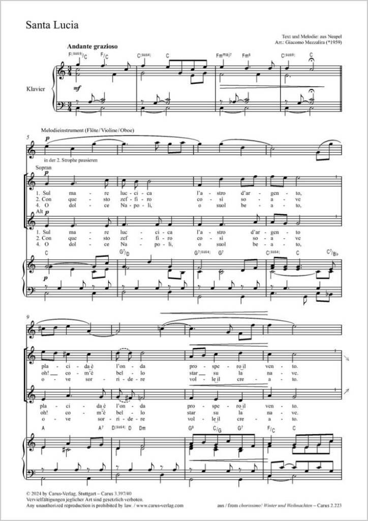 Santa Lucia : C major