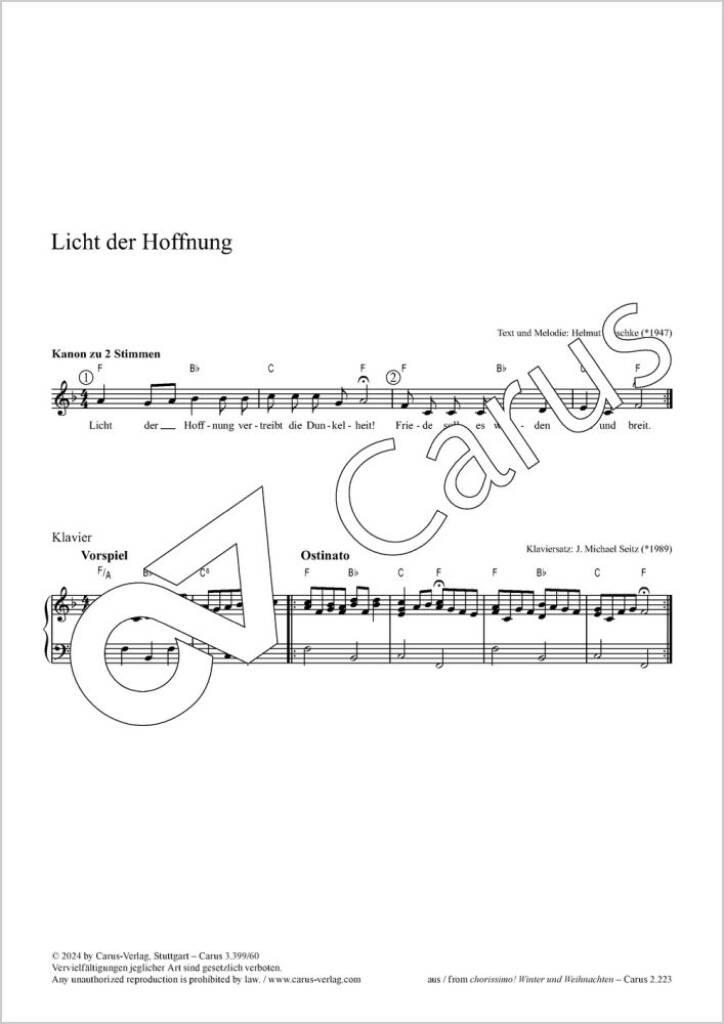 Licht der Hoffnung : Kanon zu 2 Stimmen