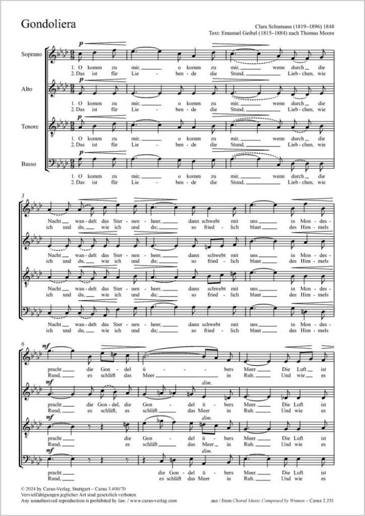 Gondoliera : A flat major