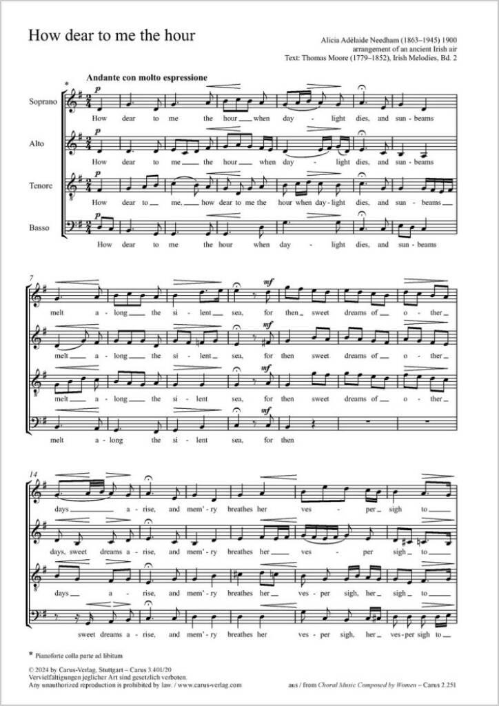 How dear to me the hour : G major