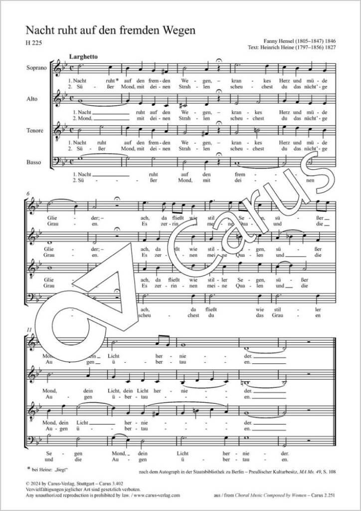 Nacht ruht auf den fremden Wegen : G minor - H 225