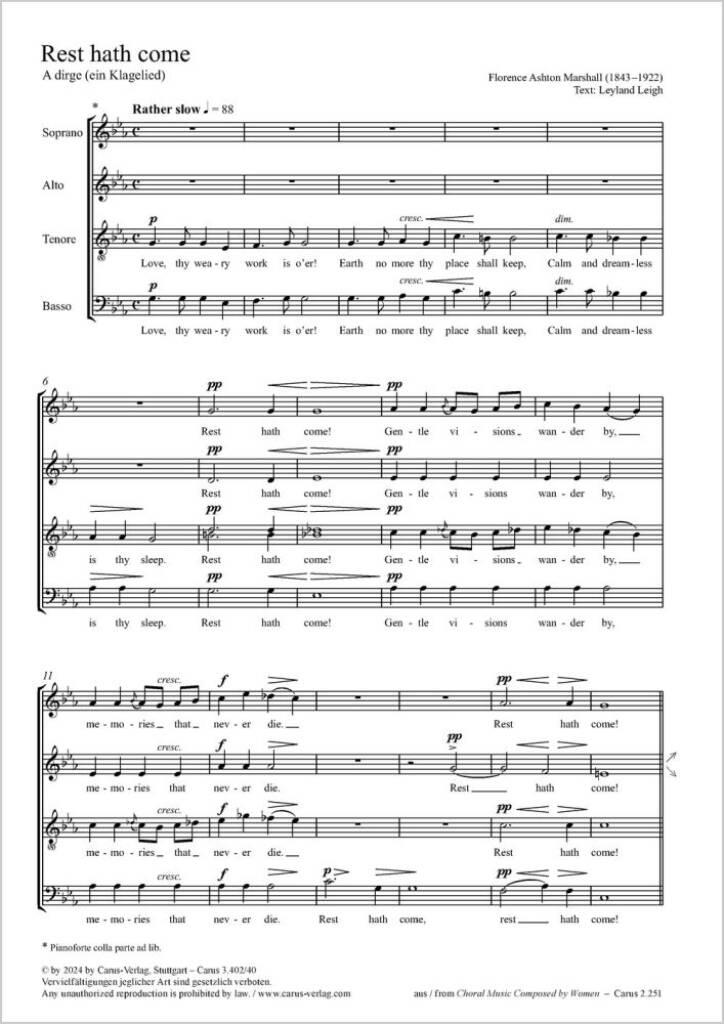 Rest hath come - C minor : A dirge