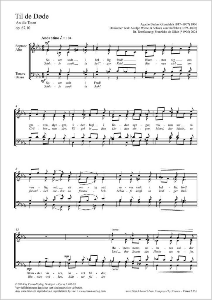 Til de Dode - E flat major, Op. 67,10 : To the dead