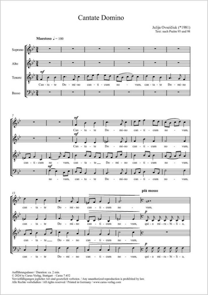 Cantate Domino : recommended by Jan Schumacher