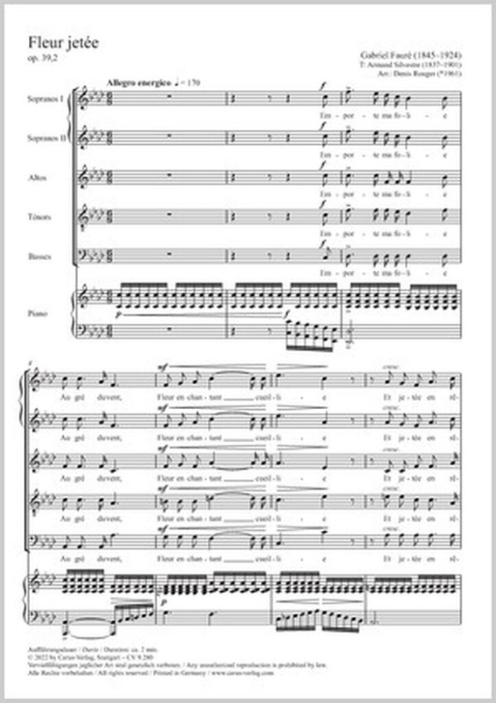 Fleur jetée : Op. 39,2