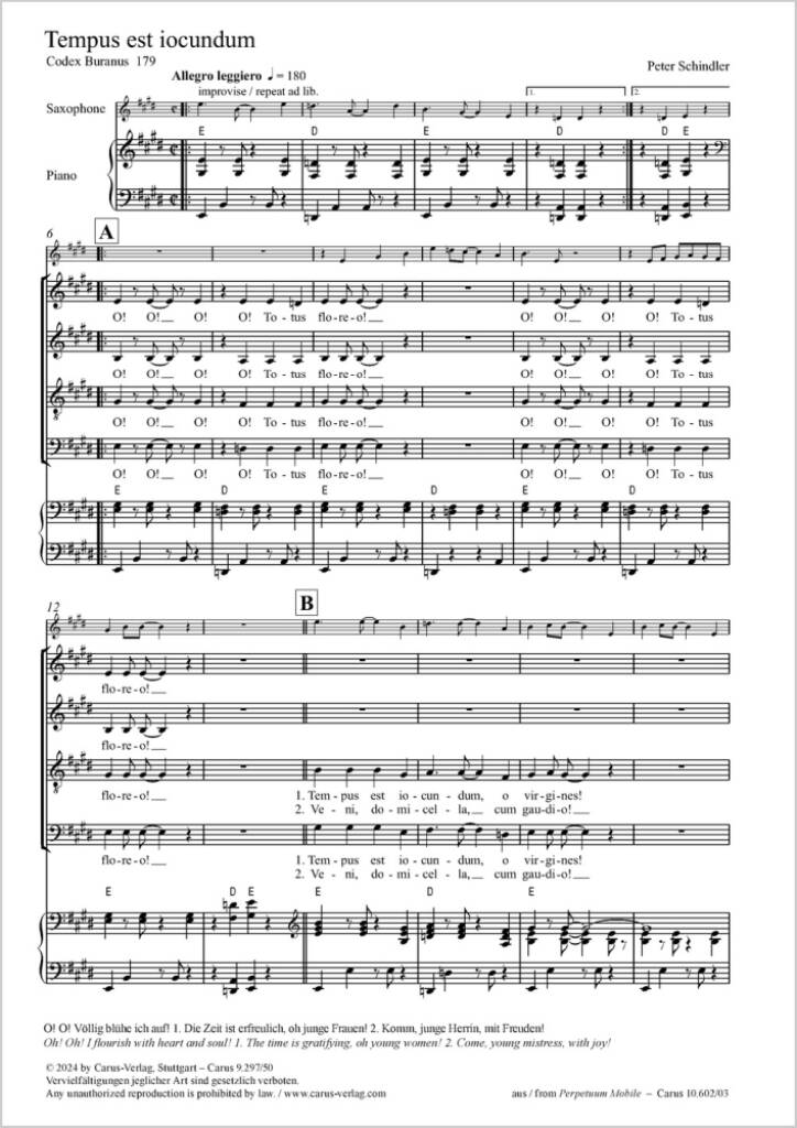 Tempus est iocundum : from: Perpetuum mobile - Songs from the Codex Buranus