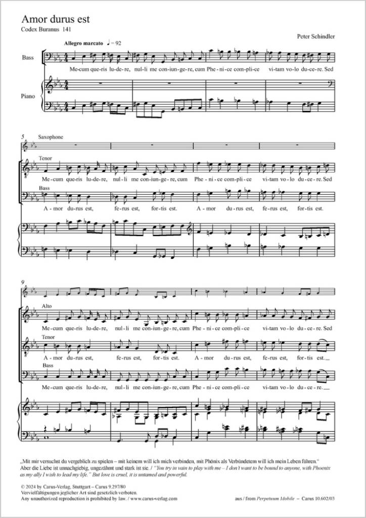 Amor durus est - C minor : from: Perpetuum mobile - Songs from the Codex Buranus