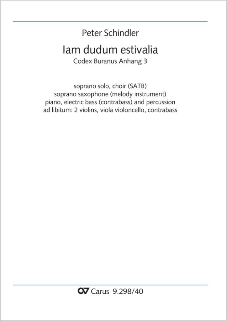 Iam dudum estivalia - B flat minor : from: Perpetuum mobile - Songs from the Codex Buranus