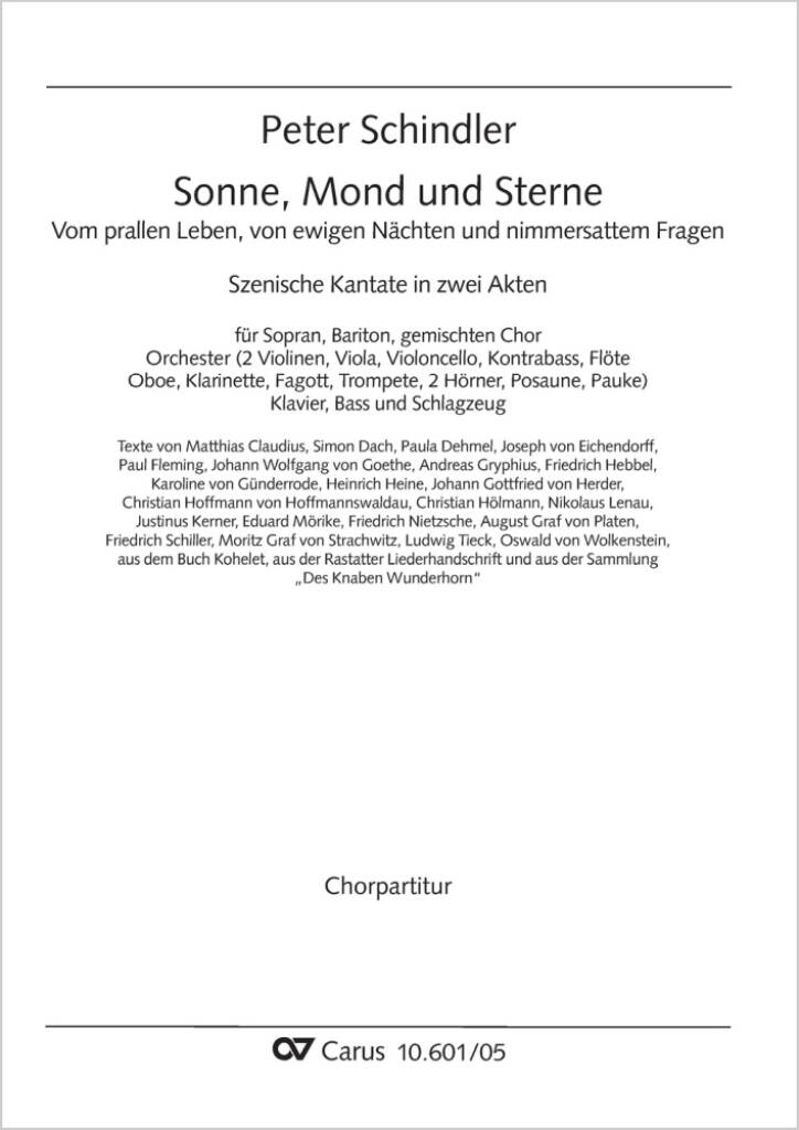 Sonne, Mond und Sterne : Scenic cantata in two acts