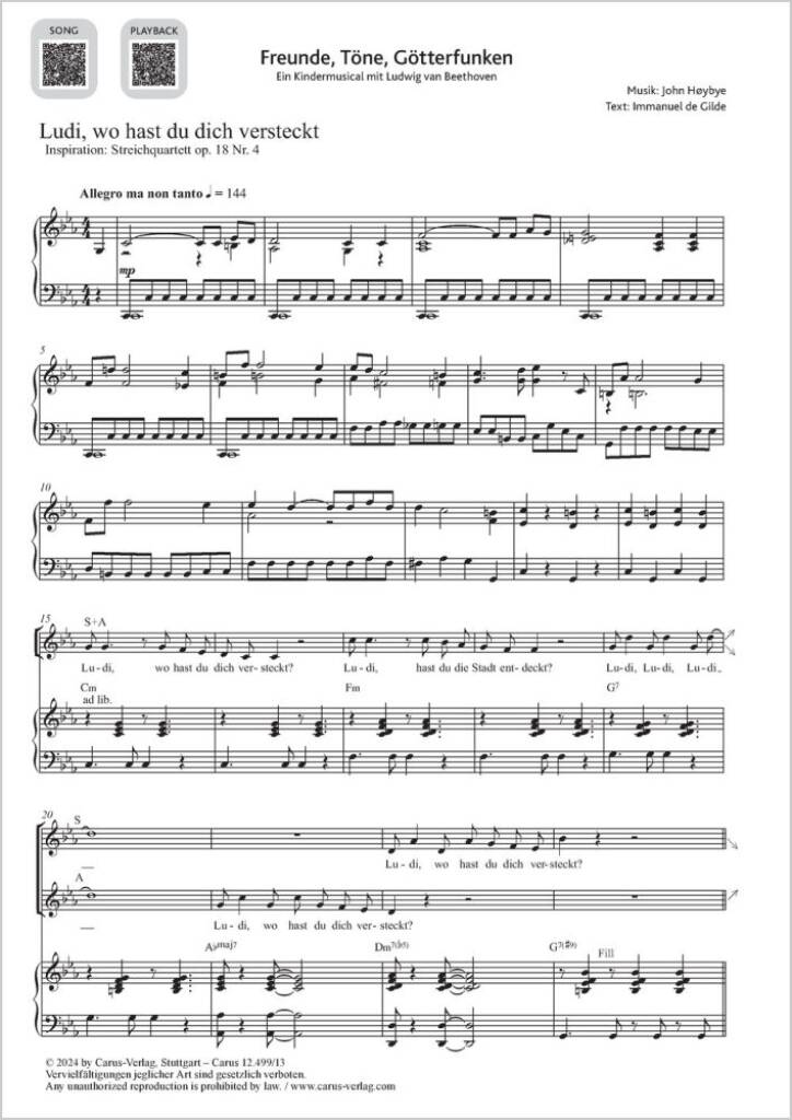 Ludi, wo hast du dich versteckt : from: Freude, Töne, Götterfunken. Ein Kindermusical mit Ludwig van Beethoven