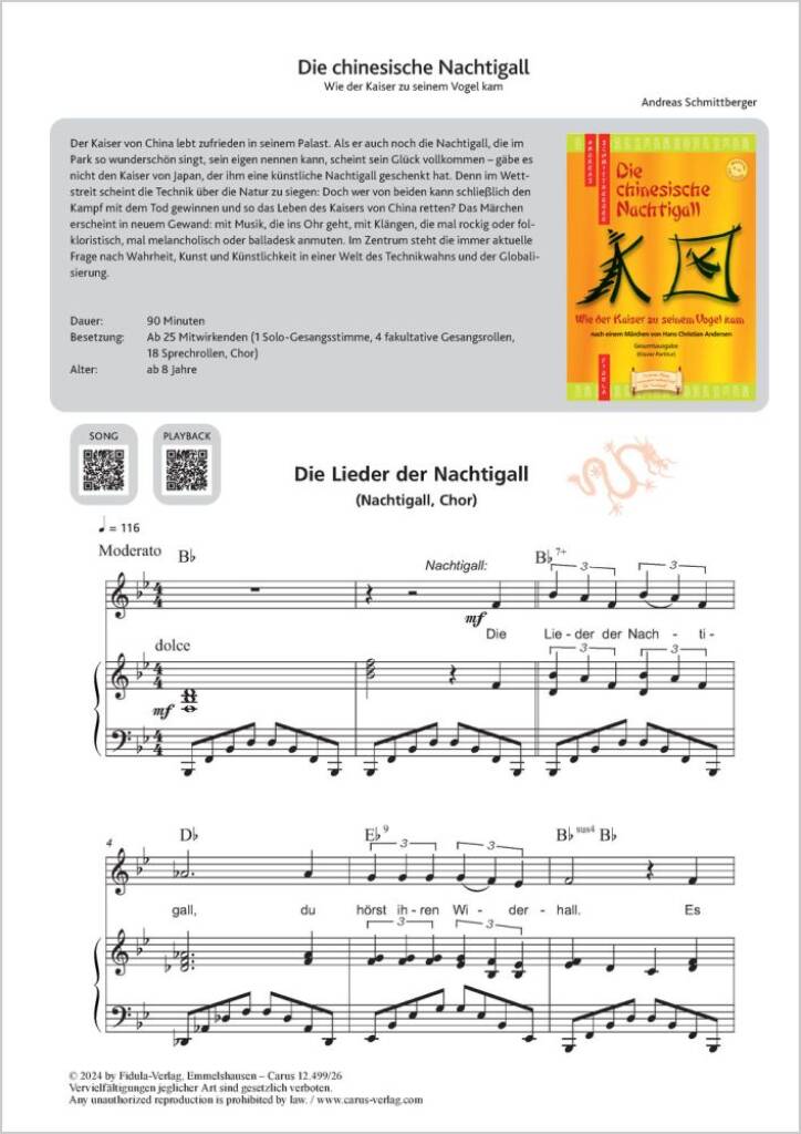 Die Lieder der Nachtigall : from: Die chinesische Nachtigall. Wie der Kaiser zu seinem Vogel kam