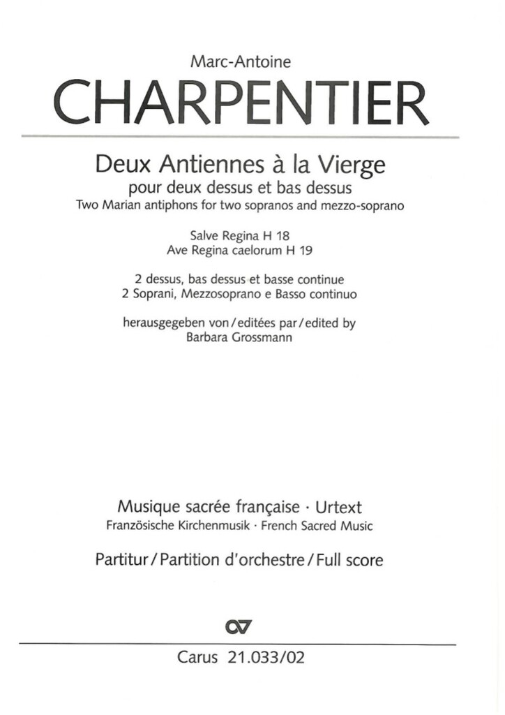 Deux Antiennes à la Vierge : H 18, 19 (Full Score without cover)
