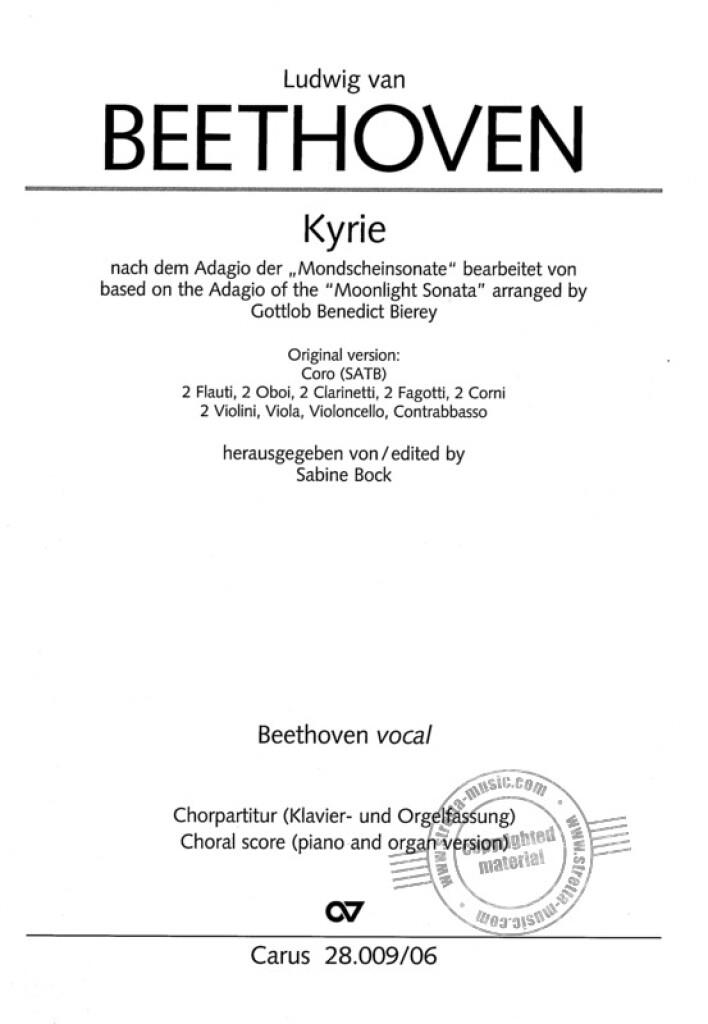 Kyrie - Op. 27,2 (1. Satz) : Based On The Kyrie Of The So-Called Moonlight Sonata