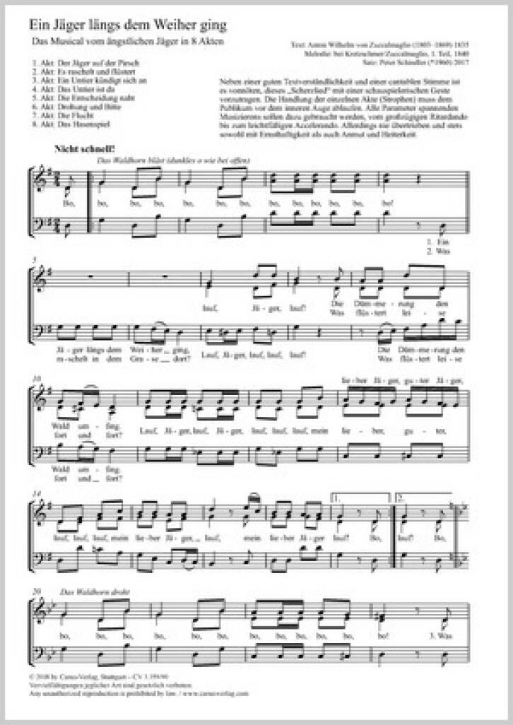 Ein Jäger Längs Dem Weiher Ging : G Major