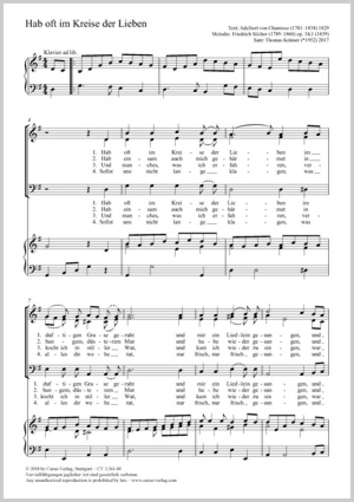 Hab Oft Im Kreise Der Lieben : G Major