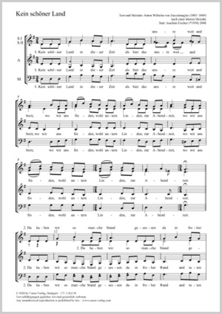Kein Schöner Land : G Major