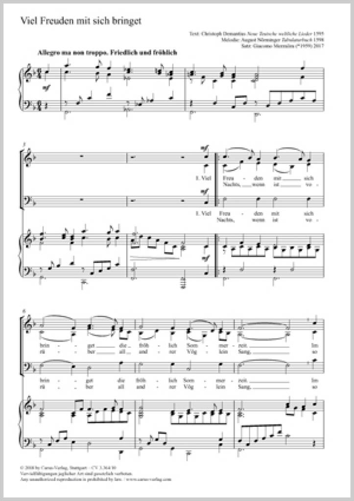 Viel Freuden Mit Sich Bringet : F Major