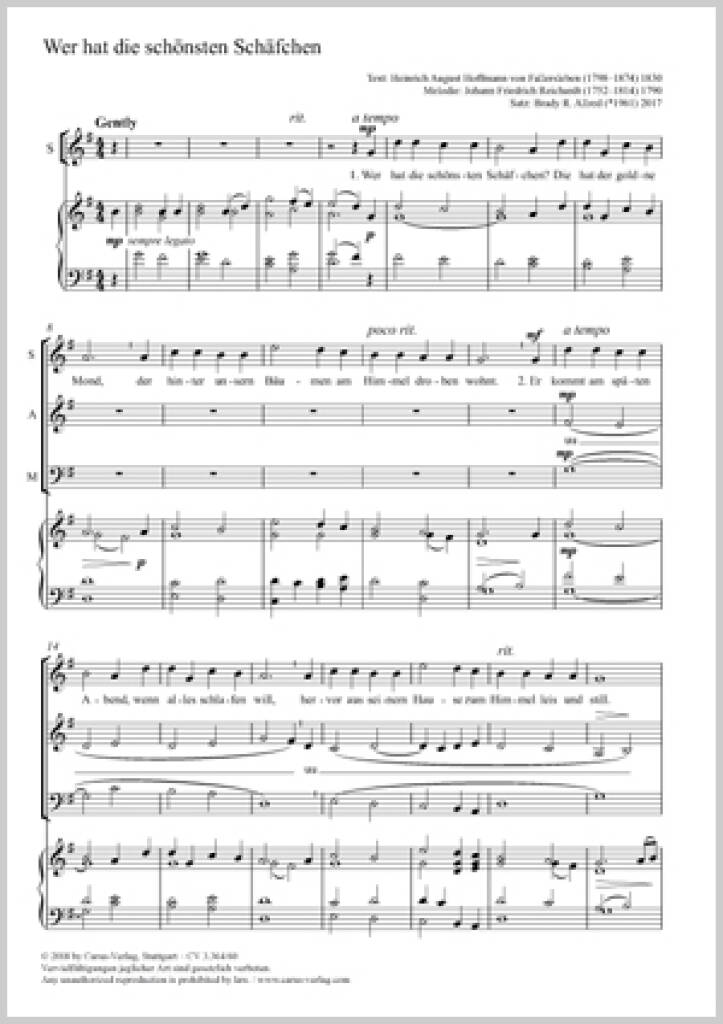 Wer Hat Die Schönsten Schäfchen : G Major