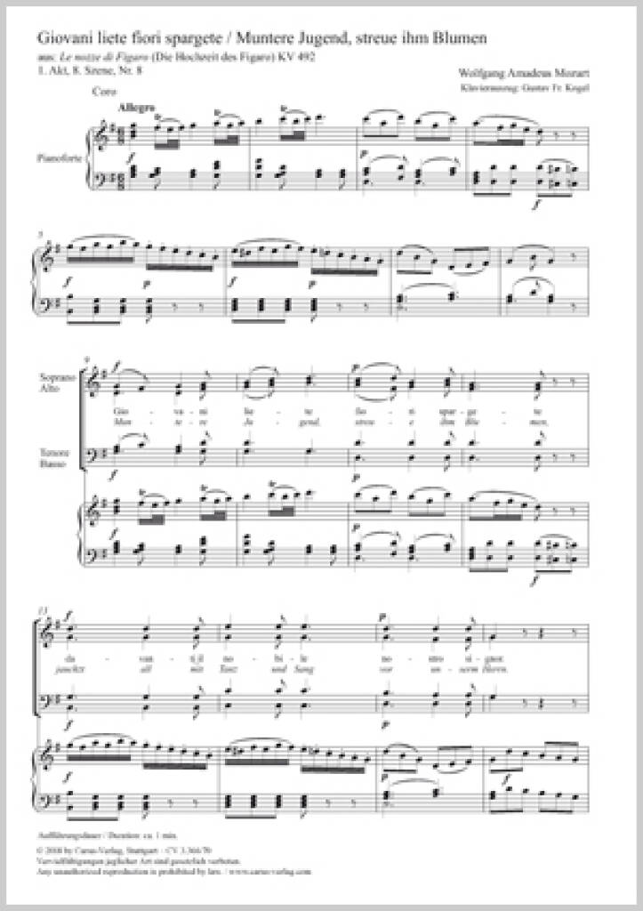 Giovani Lieti Fiori Spargete : KV 492 - G Major
