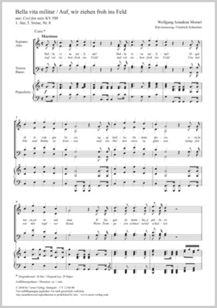 Bella Vita Militar : KV 588 - C Major