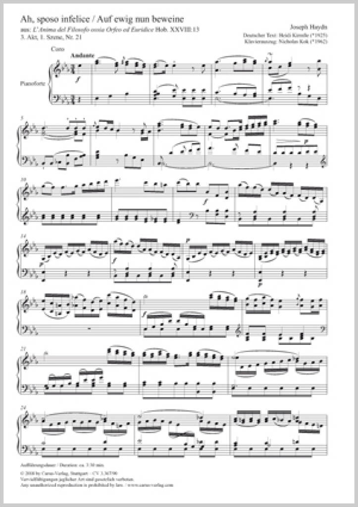 Ah Sposo Infelice : Hob. XXVIII:13 - E Flat Major
