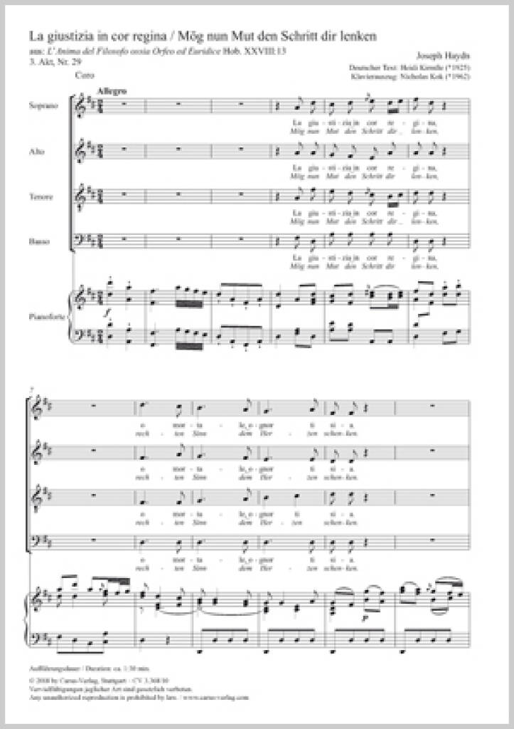La Giustizia In Cor Regina : Hob. XXVIII:13 - D Major