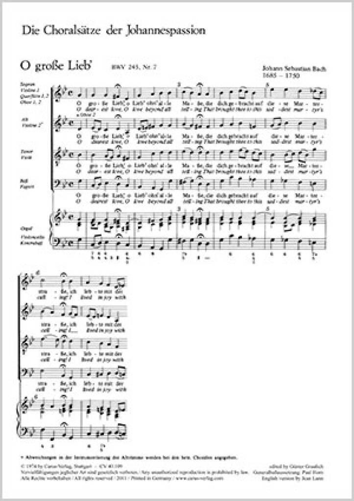 Bach: Die 11 Choralsätze der Johannespassion