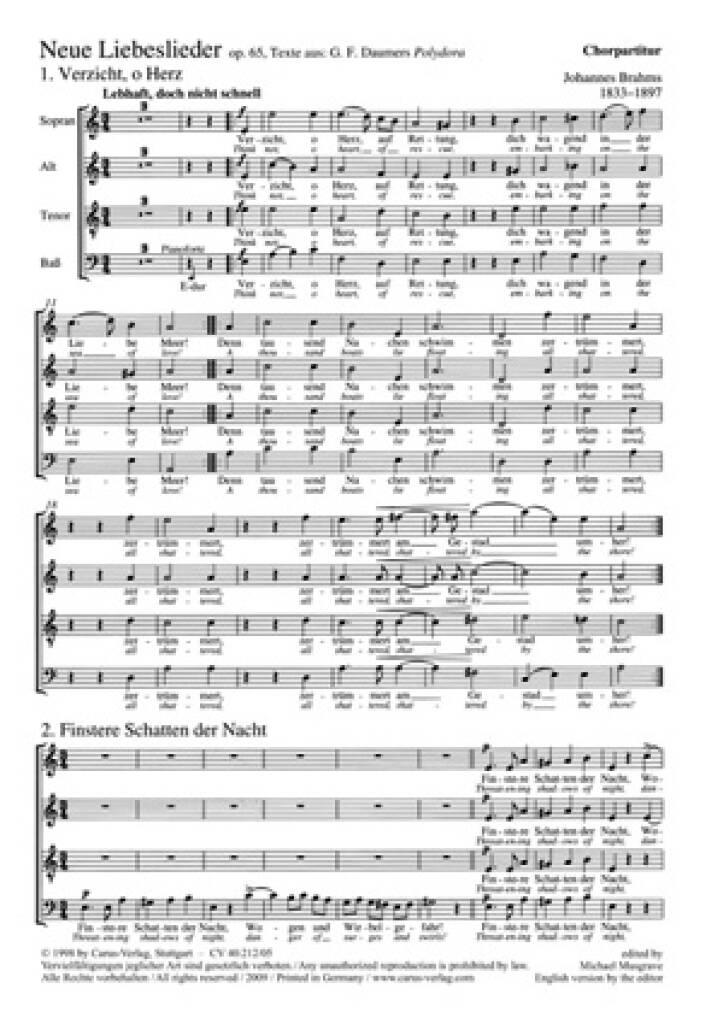 Brahms: Neue Liebeslieder-Walzer op. 65