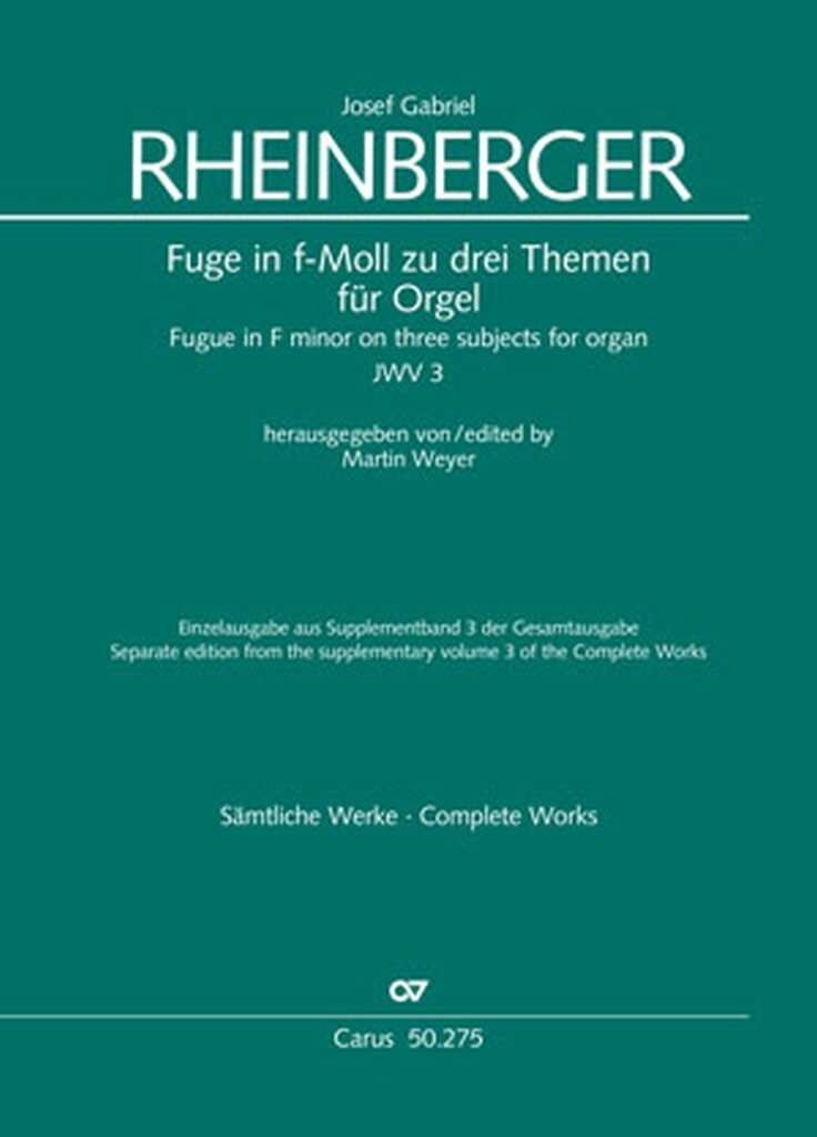 Fugue in F minor on three subjects JWV 3 : F minor