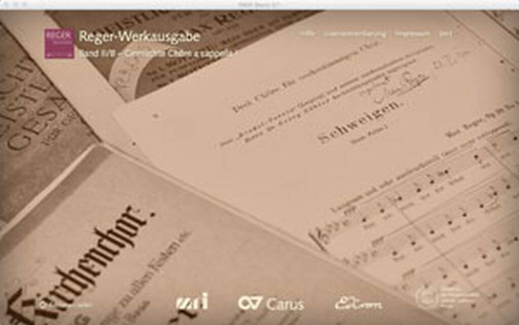 Reger Edition Of Work Vol. II : Works For Mixed Voice Unaccompanied Choir I