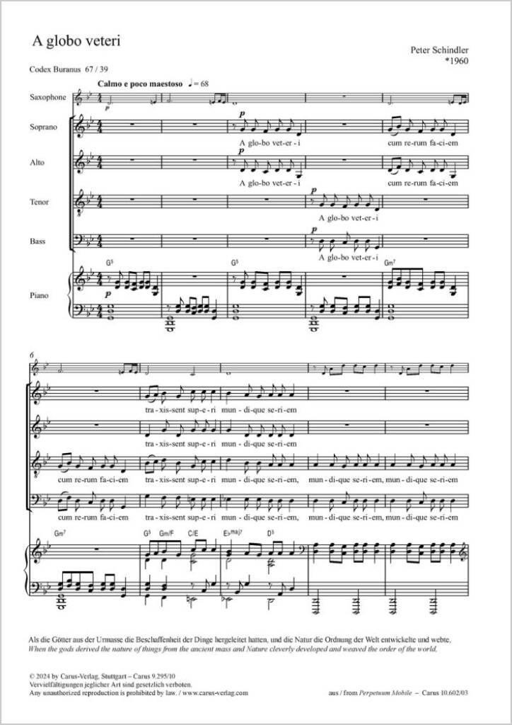 A globo veteri - G minor / B flat major : from: Perpetuum mobile - Songs from the Codex Buranus