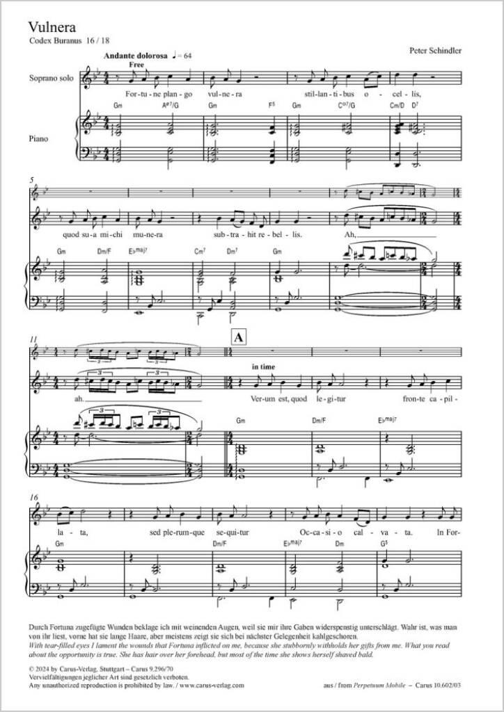 Vulnera - G minor : from: Perpetuum mobile - Songs from the Codex Buranus