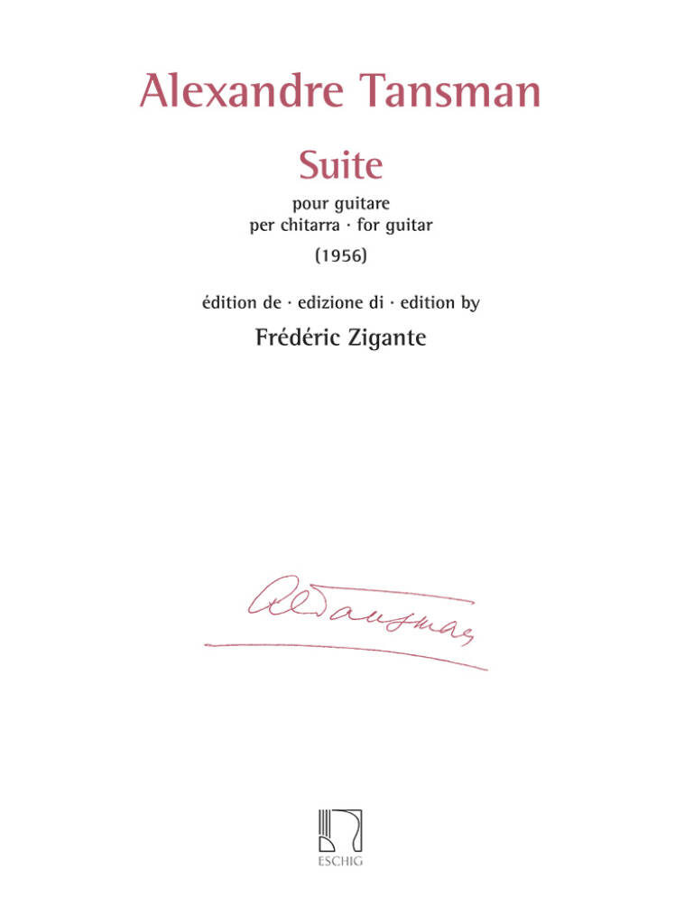 Suite pour guitare : édition de Frédéric Zigante