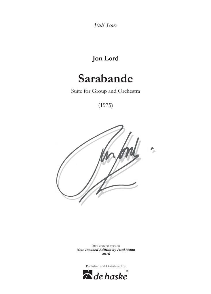 Sarabande : Suite for Group and Orchestra (1975)