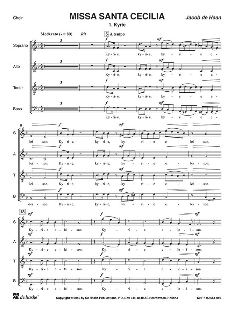 Missa Santa Cecilia : for Concert Band, Mixed Choir and Organ (optional)