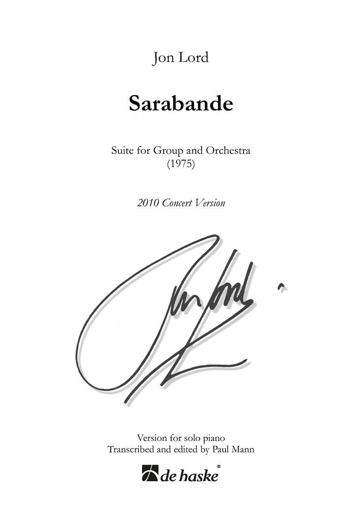 Sarabande : Piano Reduction