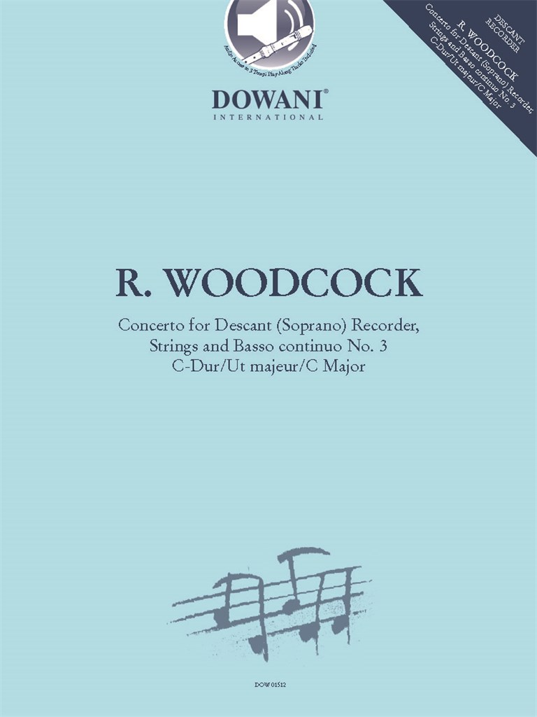 Concerto for Descant (Soprano) Recorder : Strings and Basso continuo No. 3 C Major/Ut majeur/C-Dur