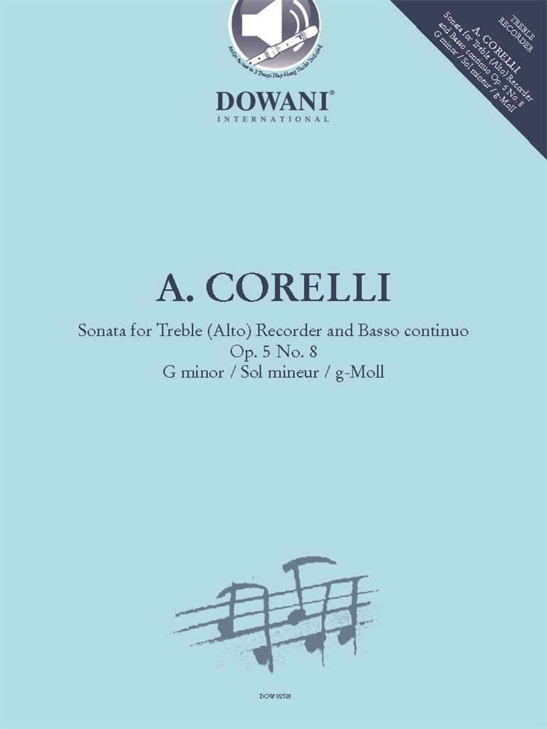 Sonata for Treble (Alto) Recorder and B.c. : Op. 5 No. 8 G minor/Sol mineur/g-Moll