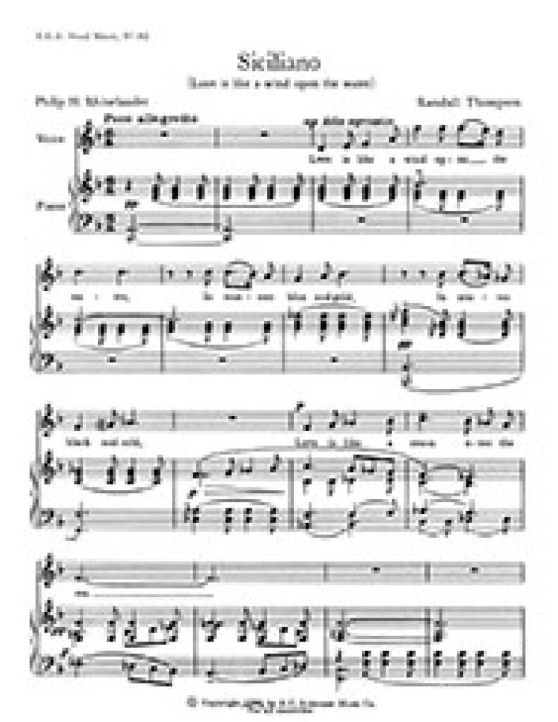 Five Love Songs: No. 4 Siciliano : Love is like a wind upon the water