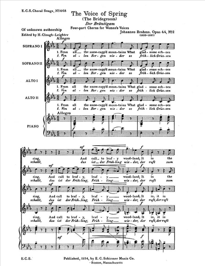 The Voice of Spring : Der Braeutigam Op.44/2