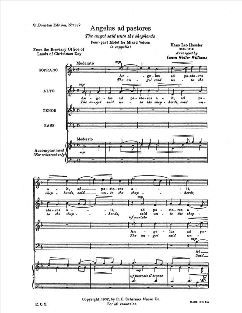 Angelus ad pastores : The Angel Said Unto the Shepherds