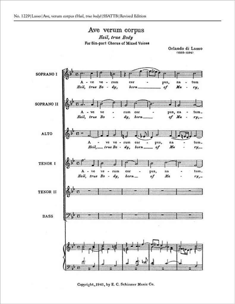 Ave verum Corpus : Hail, true body