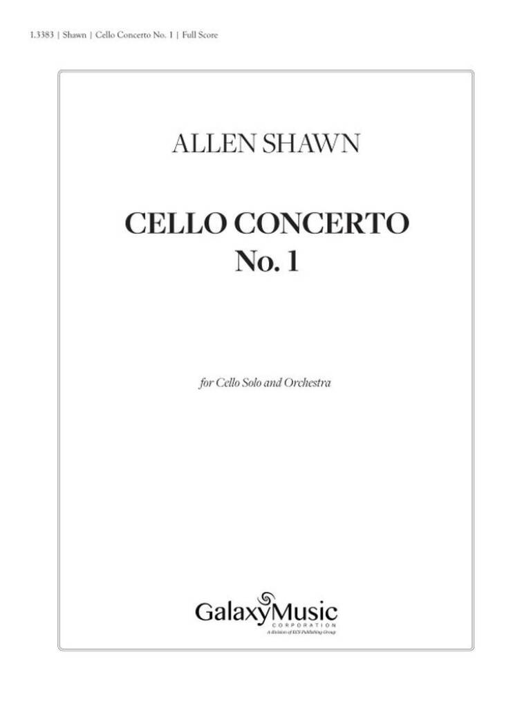 Cello Concerto No. 1 : Additional Full Score