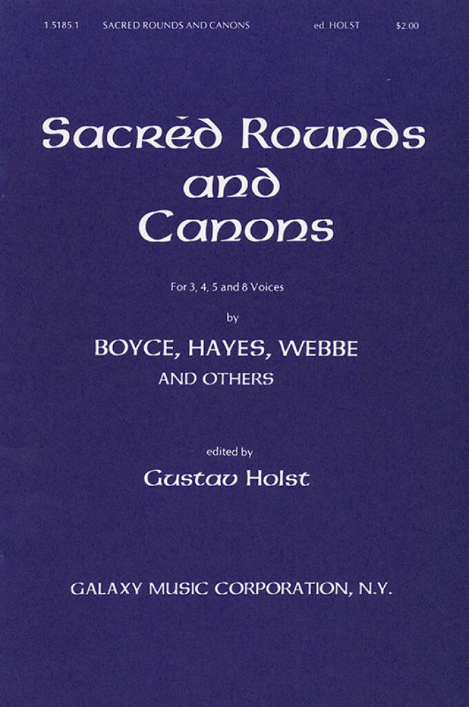Sacred Rounds and Canons, Sets 1-3