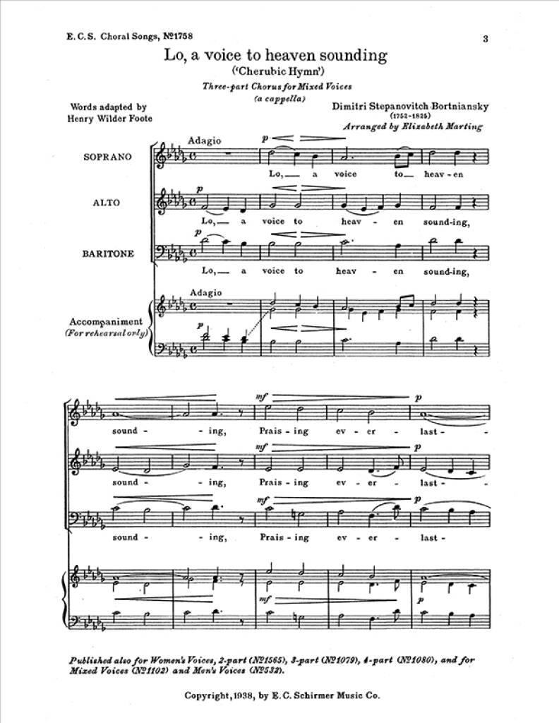 Lo, a Voice to Heaven Sounding : Cherubic Hymn