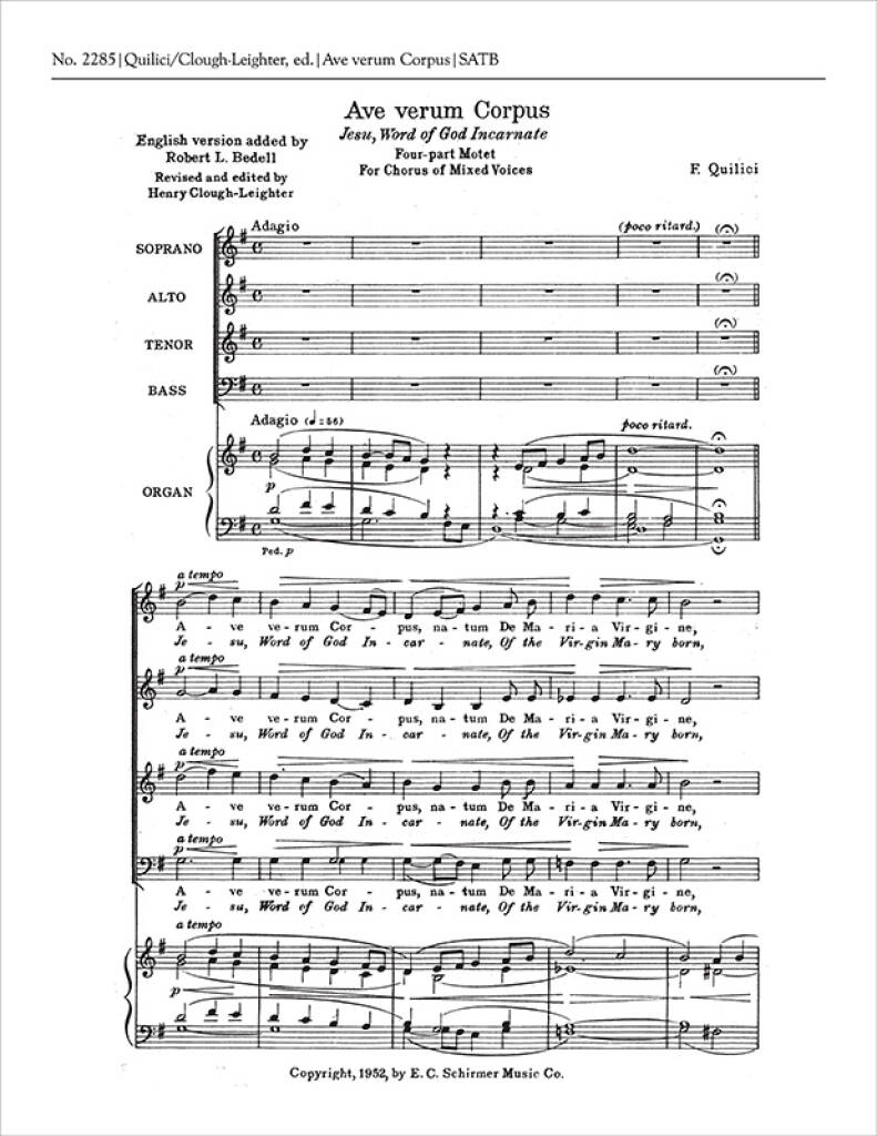 Ave verum Corpus : Jesu, Word of God Incarnate